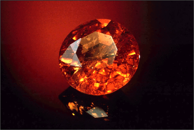 A brilliant, firey colored Spessartine Garnet